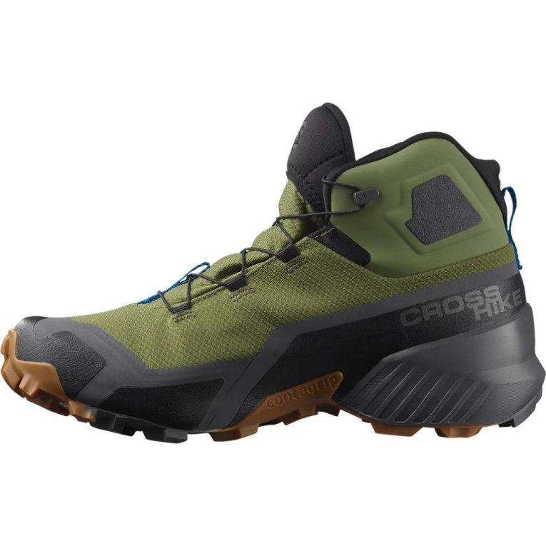 Olive Salomon Cross Hike Mid GTX Men's Hiking Boots | PH 04295W